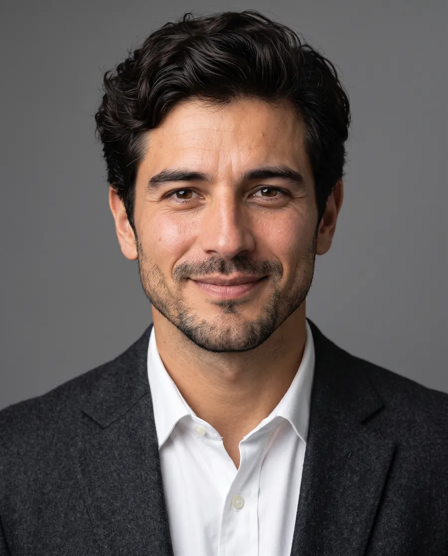 Neutral Studio headshot of the same person